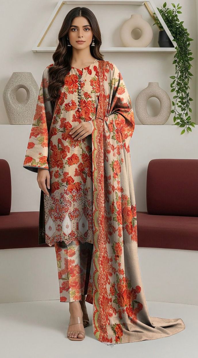 2-D | UNSTITCHED 3PC LINEN