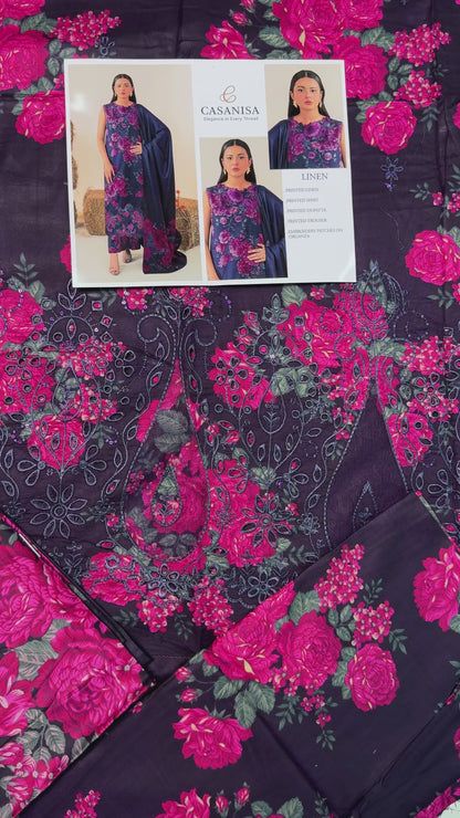 4-D | UNSTITCHED 3PC LINEN