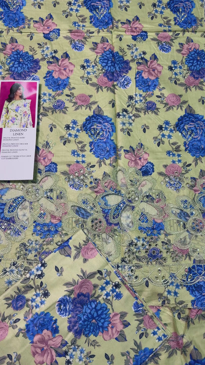 8-D | UNSTITCHED 3PC LINEN